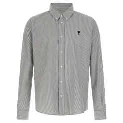 Chemise Oxford Classique Ami De Coeur à Rayures en Coton Boutonnée