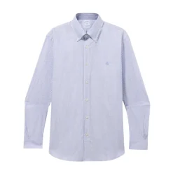Chemise Oxford rayée à coupe classique avec col boutonné