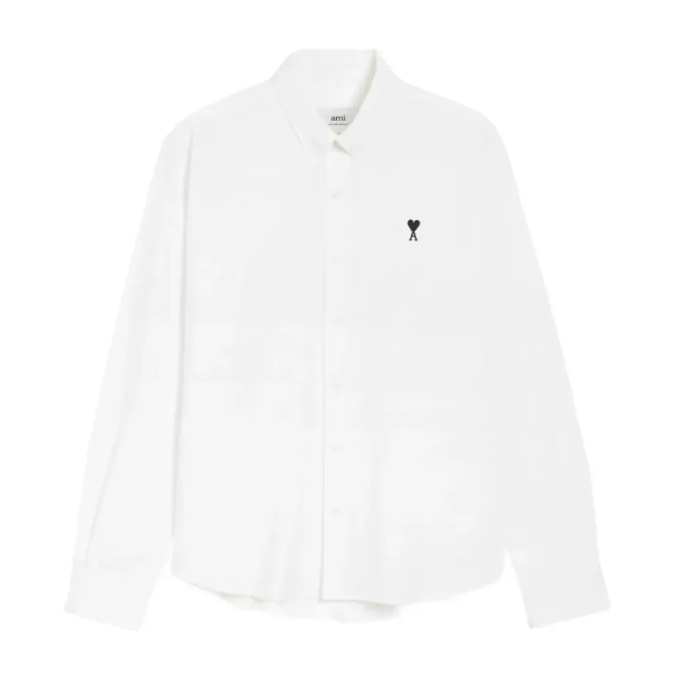 Chemise Popeline Blanche avec Broderie Logo