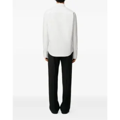 Chemise Popeline Blanche avec Broderie Logo