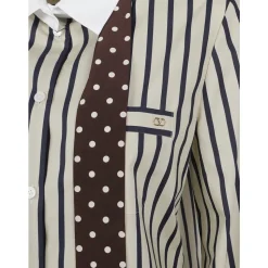 Chemise rayée en coton avec foulard