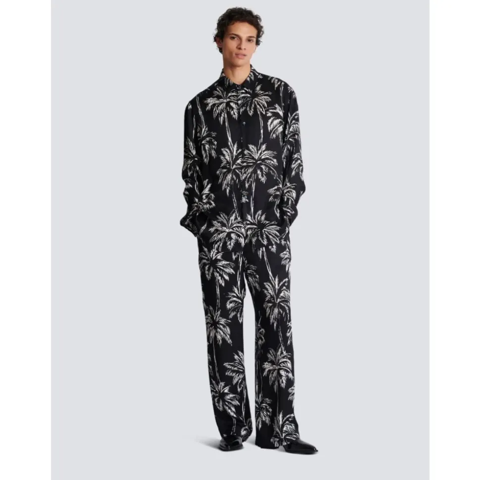 Chemise Satin Palm Tree