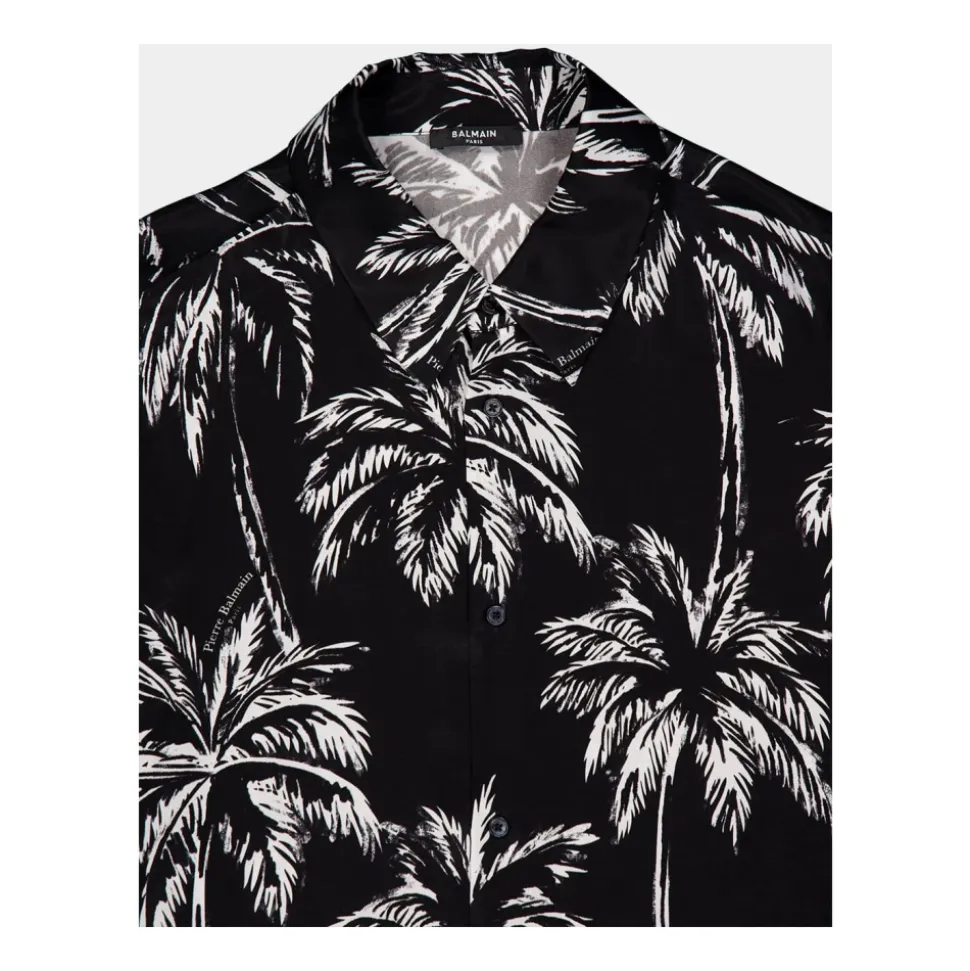 Chemise Satin Palm Tree