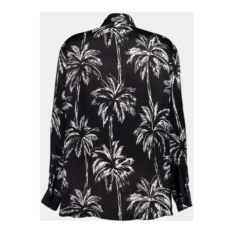 Chemise Satin Palm Tree