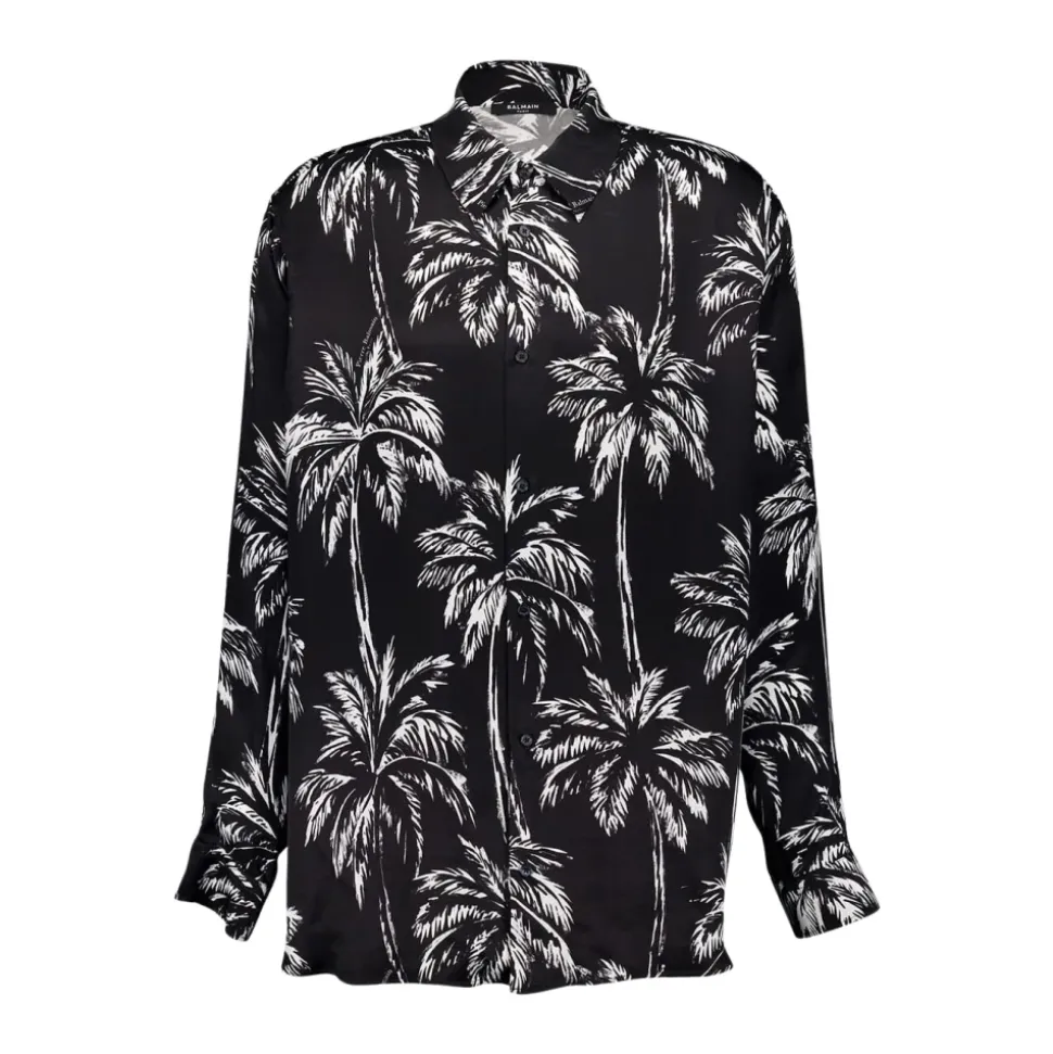 Chemise Satin Palm Tree