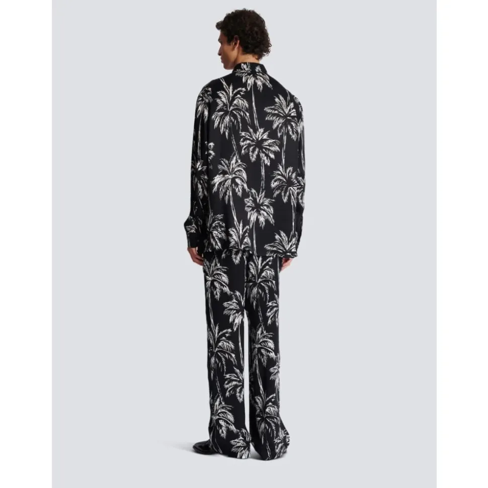 Chemise Satin Palm Tree