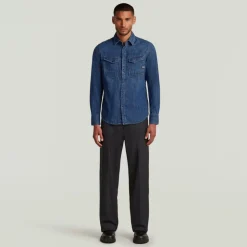 Chemise Slim en Denim avec Boutons-pression