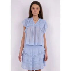 Chemisier Voile Bleu Clair