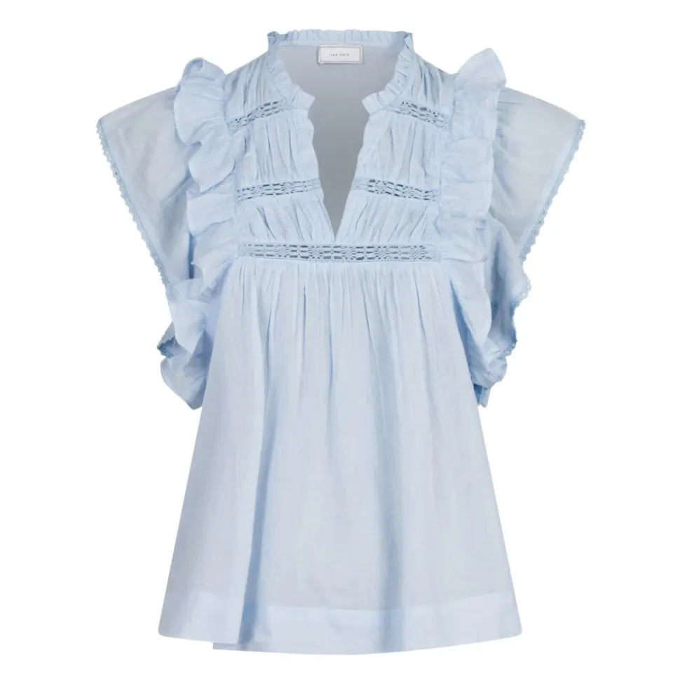 Chemisier Voile Bleu Clair