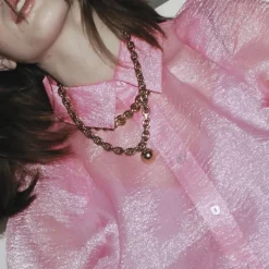 Collier Imperméable à Boule Plaqué Or