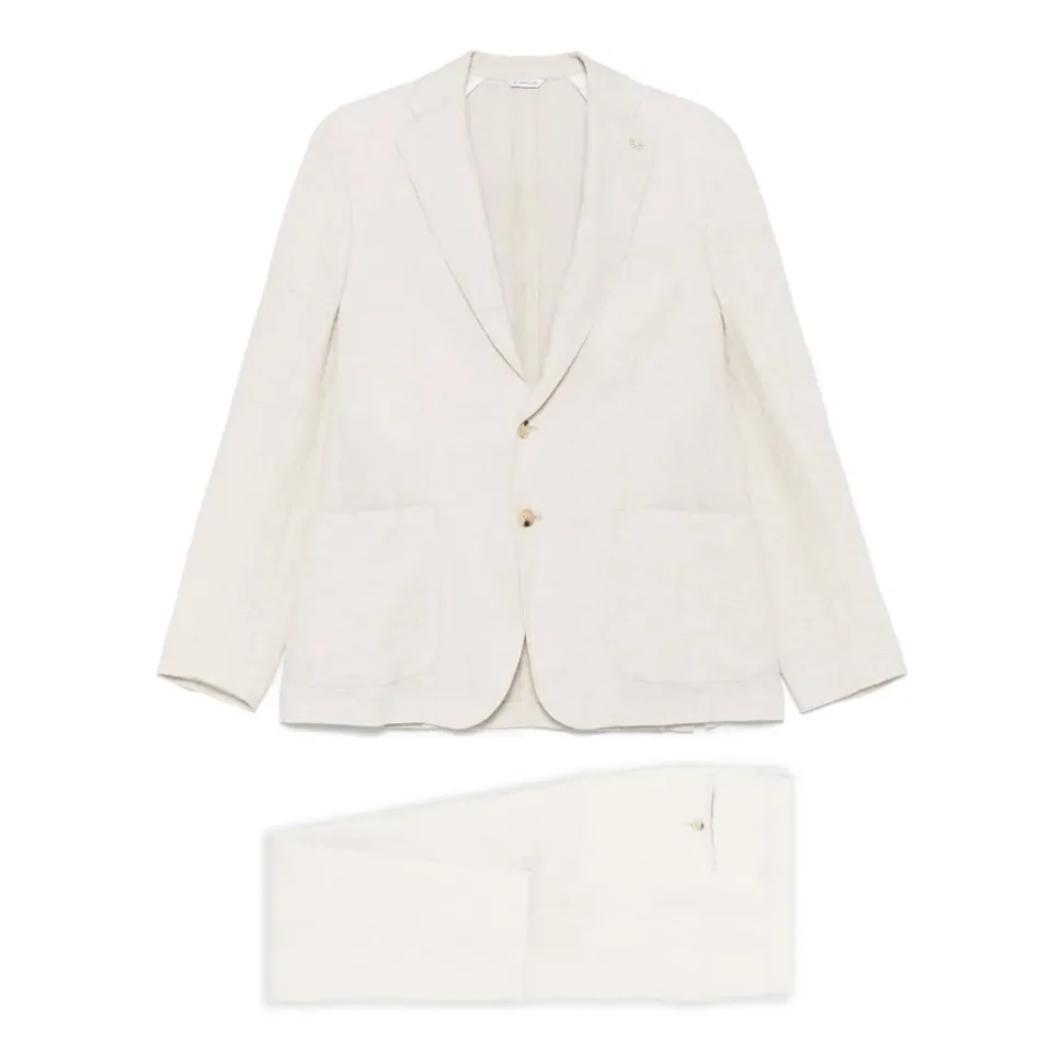 Costume Beige avec Fermeture à Bouton Avant