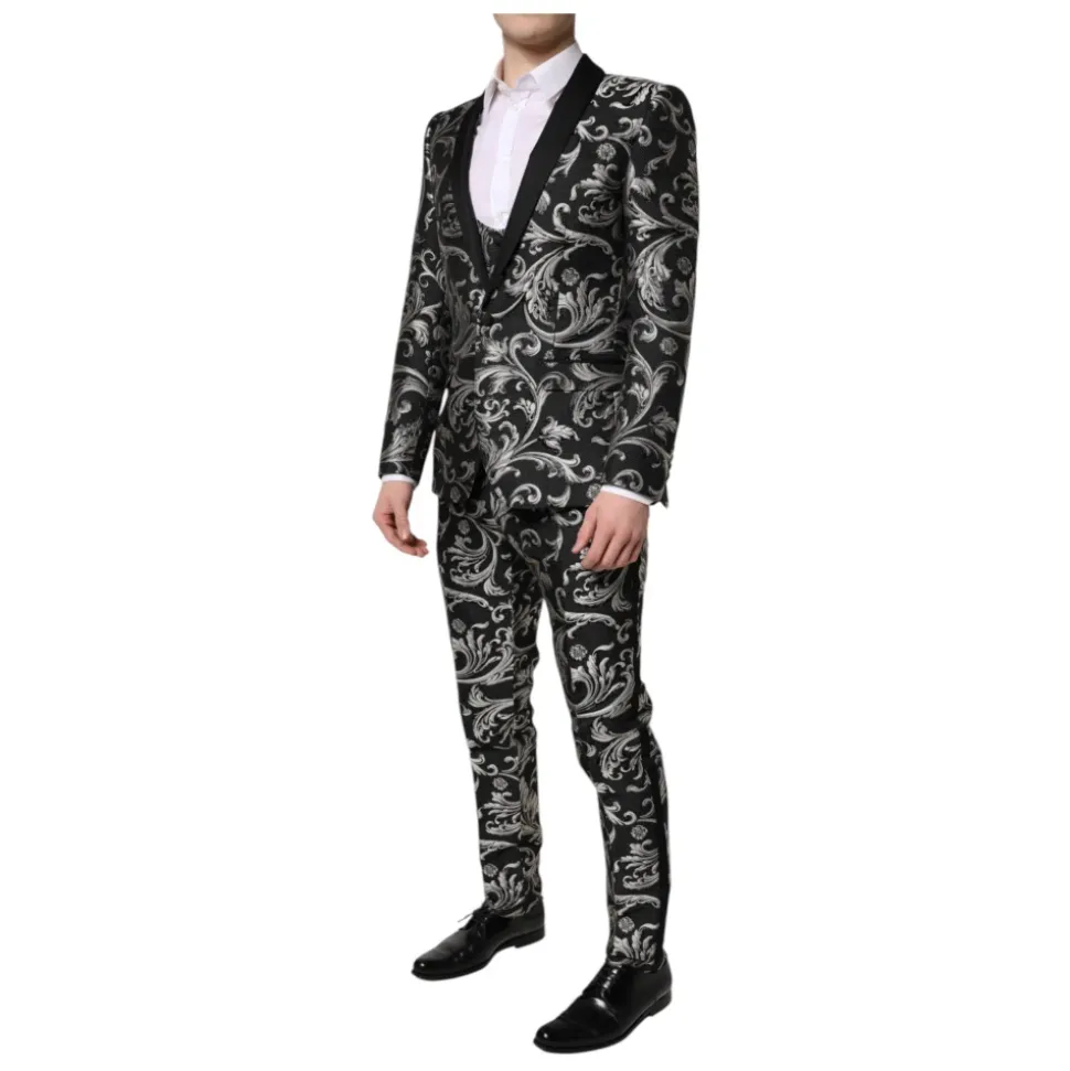 Costume Homme Jacquard MARTINI Noir Gris