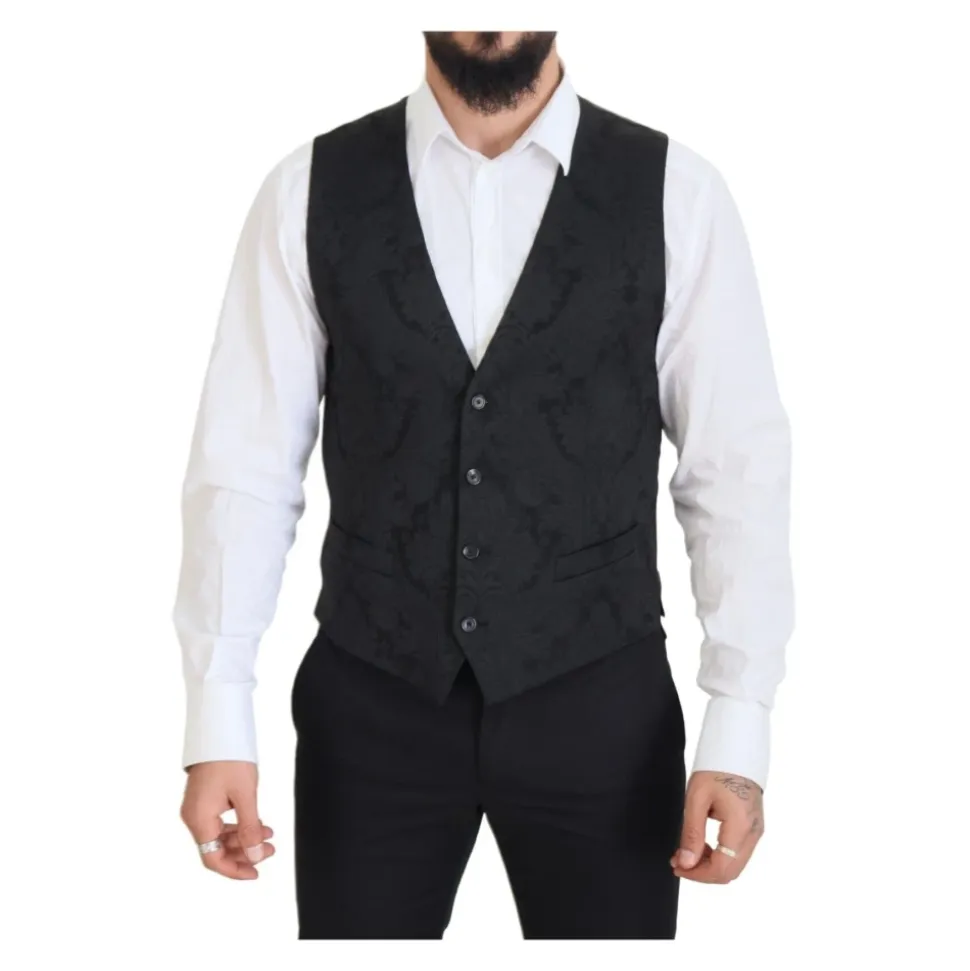 Costume MARTINI en brocart floral noir