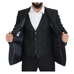 Costume MARTINI en brocart floral noir