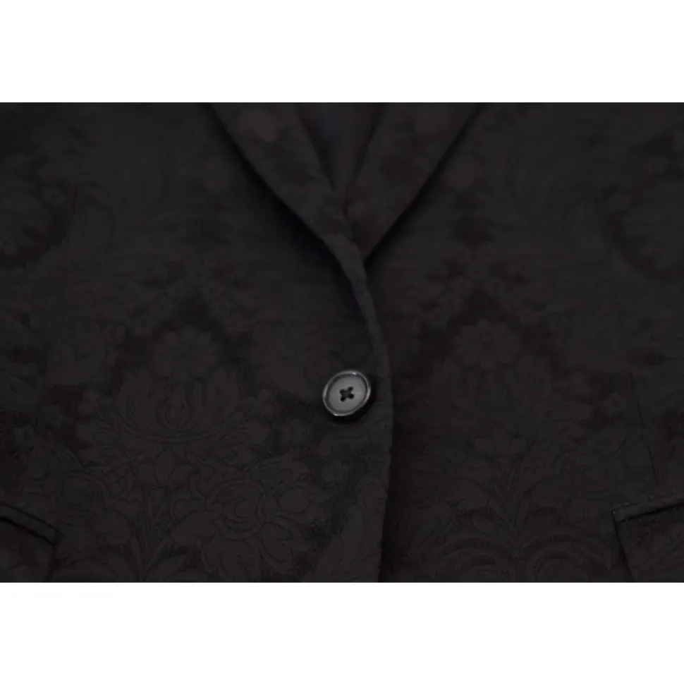 Costume MARTINI en brocart floral noir