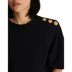 Cropped sweatshirt with buttons