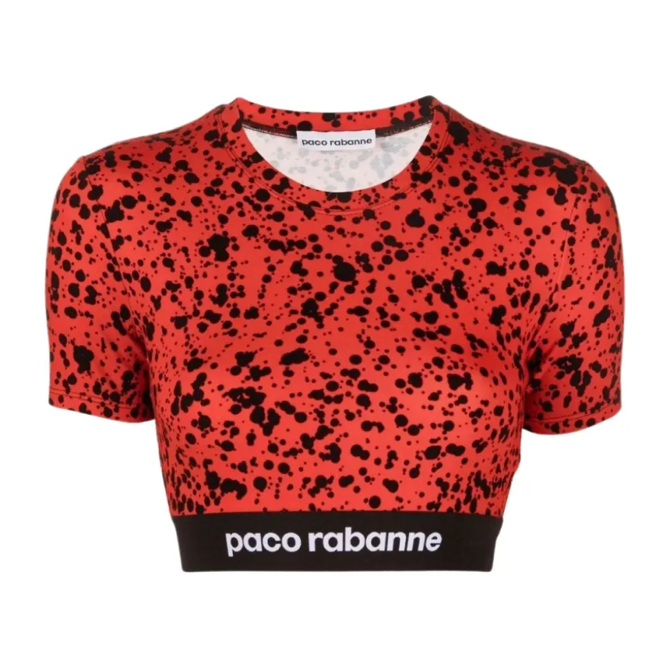 Crop Top à Motifs Peinture