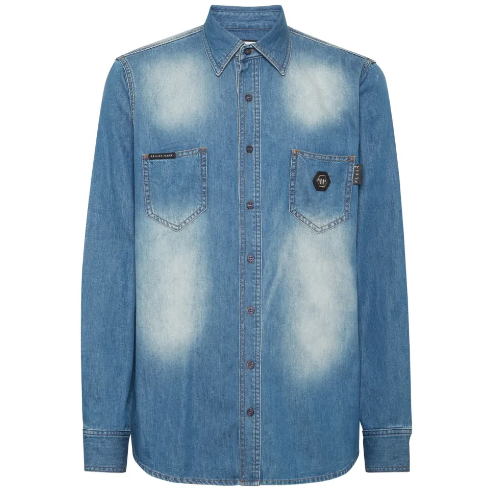 Denim Shirt Long-Sleeve Skull&Bones