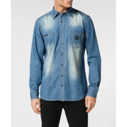 Denim Shirt Long-Sleeve Skull&Bones