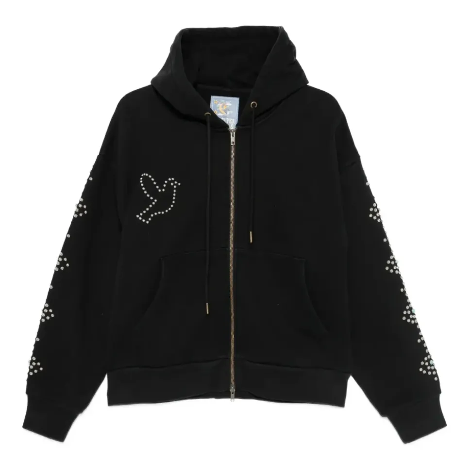 Dove & Eye Studded Hoodie