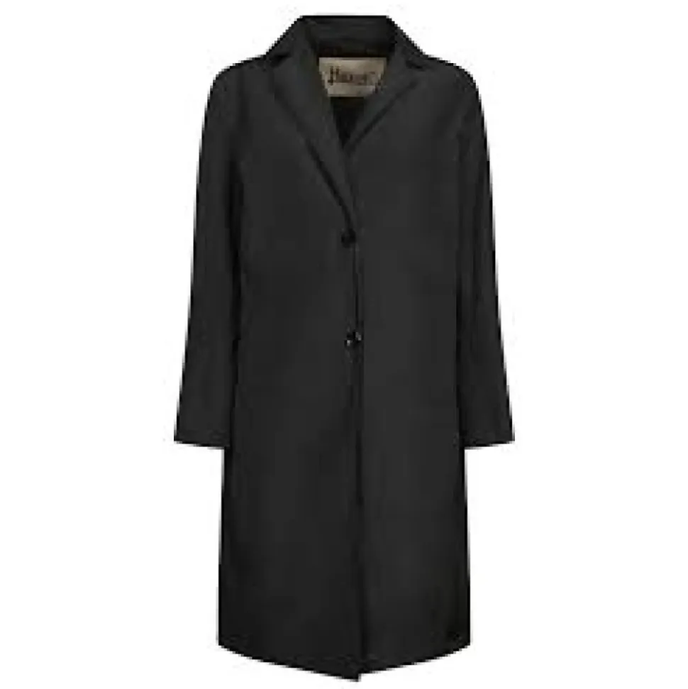 Duster en taffetas technique noir avec fermeture boutonnée