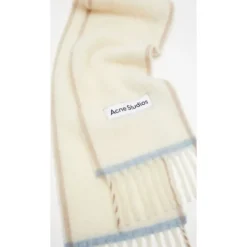 Echarpe étroite laine mohair bords frangés