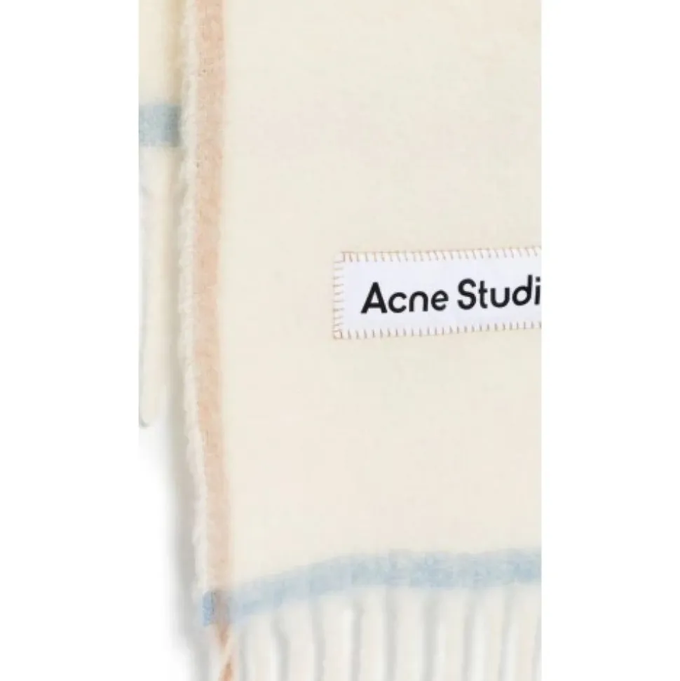 Echarpe étroite laine mohair bords frangés