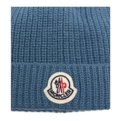 Enfants Bonnet Laine Bleu Logo