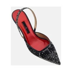 Escarpins en satin à initiales en cristal