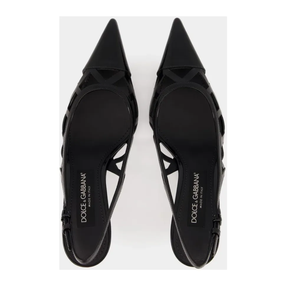 Escarpins Slingback en Cuir Noir