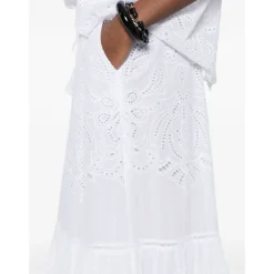 Eyelet Tiered Maxi Skirt