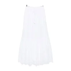 Eyelet Tiered Maxi Skirt