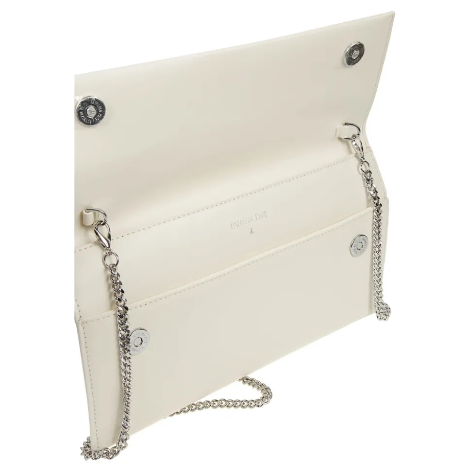 Fly Leather Clutch Bag with Chain