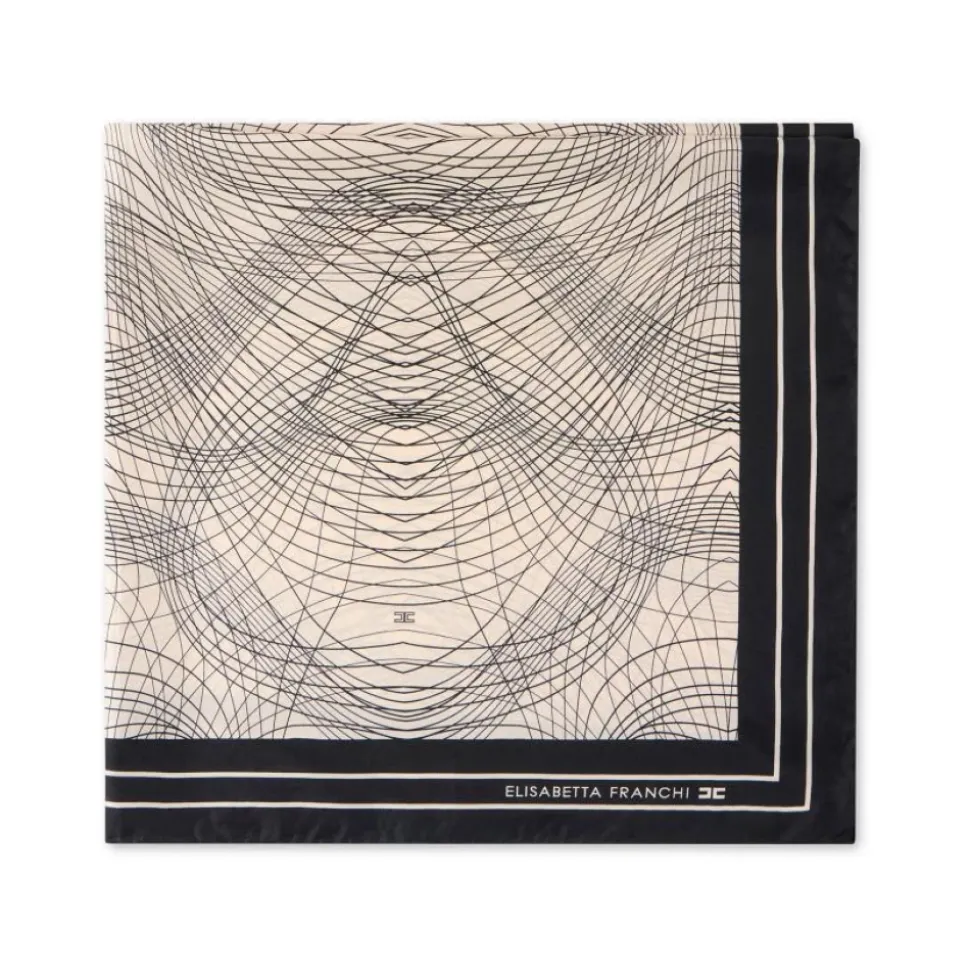 Foulard en soie avec imprimé abstrait