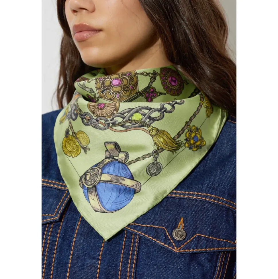 Foulard en soie avec imprimé Broken Jewels