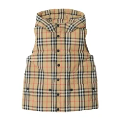 Gilet à capuche à motif à carreaux