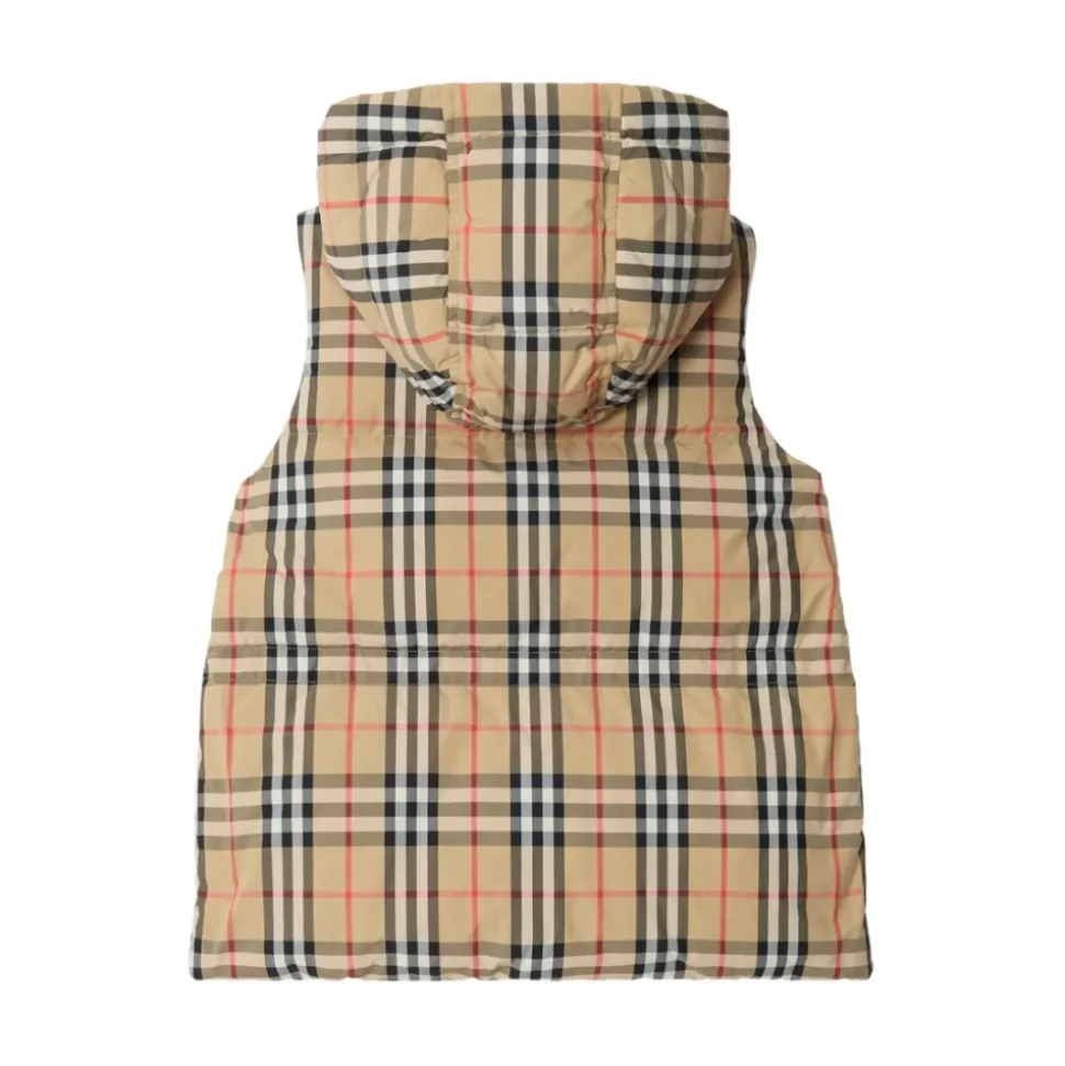 Gilet à capuche à motif à carreaux
