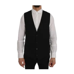 Gilet en laine rayé avec fermeture boutonnée