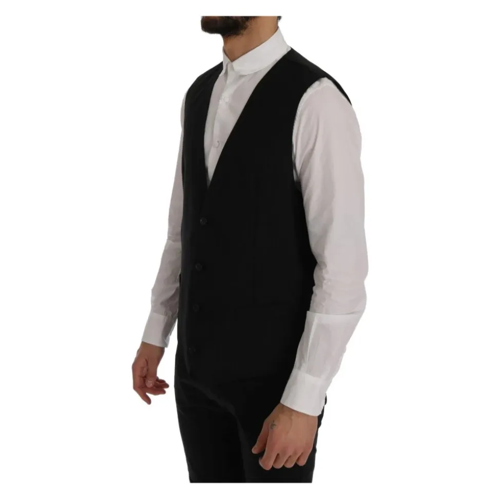 Gilet en laine rayé avec fermeture boutonnée
