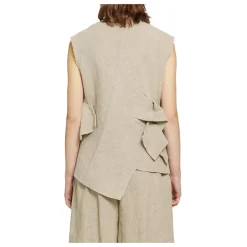 Gilet en lin à volants