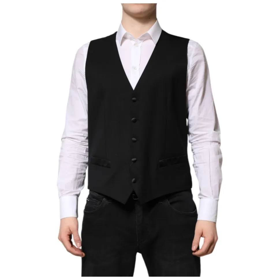 Gilet Formel en Laine Noire