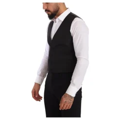 Gilet Formel en Soie Grise, Slim Fit, Fabriqué en Italie