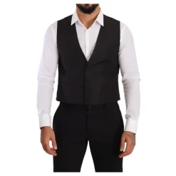 Gilet Formel en Soie Grise, Slim Fit, Fabriqué en Italie