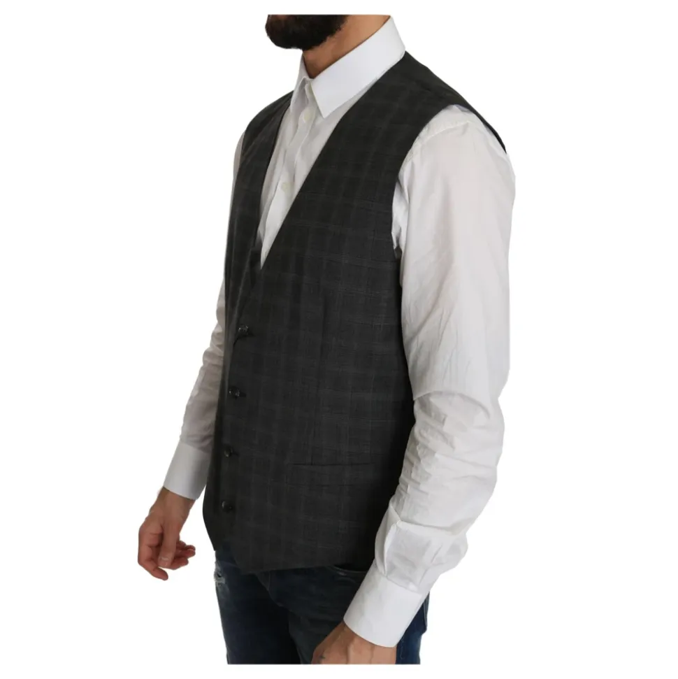 Gilet Formel Gris à Carreaux