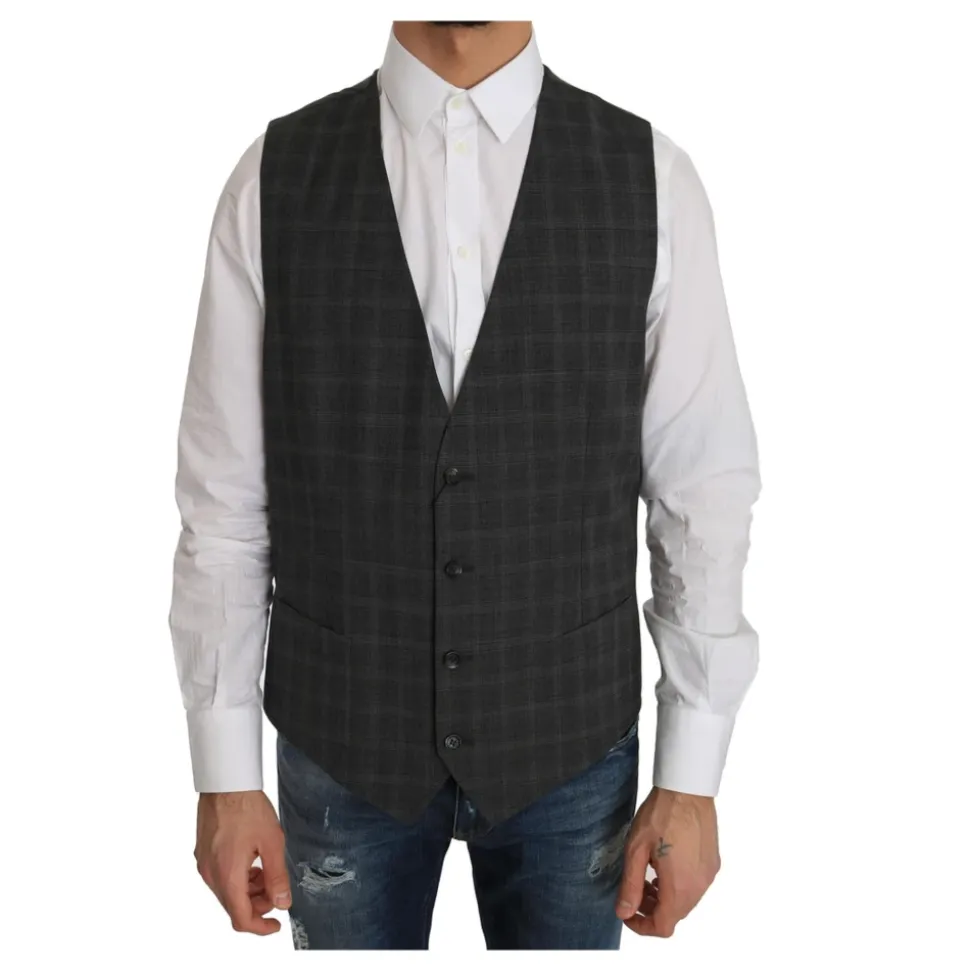 Gilet Formel Gris à Carreaux