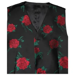 Gilet Formel Homme Rouge en Brocart Floral