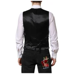Gilet Formel Homme Rouge en Brocart Floral