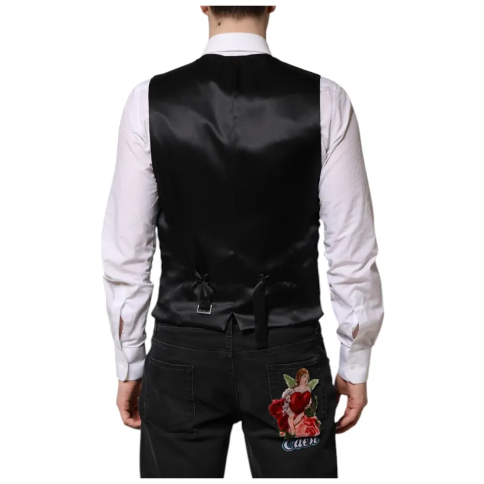 Gilet Formel Homme Rouge en Brocart Floral