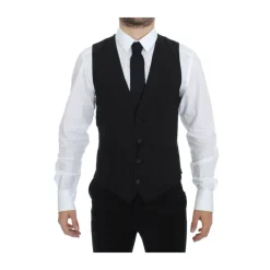 Gilet Élégant en Laine Rayée
