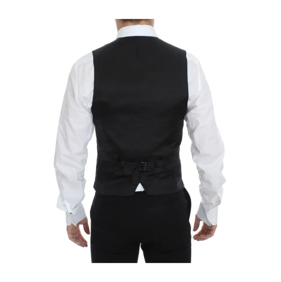 Gilet Élégant en Laine Rayée